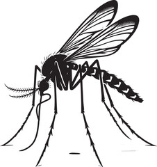Mosquito Silhouette isolated on white background Minimalist mosquito vector illustration