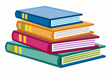 
Books icon, stack of colorful books clipart vector