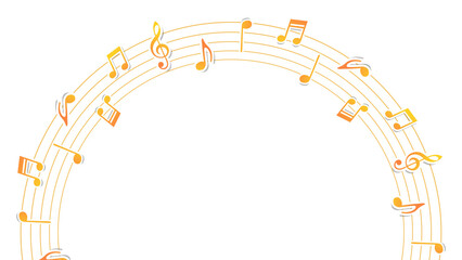 円形の音符フレーム　背景透過