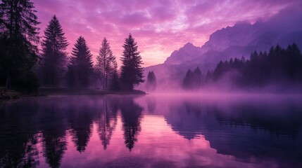 Fototapeta premium Zelenci's purple dawn.