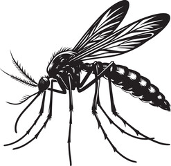 Mosquito Silhouette isolated on white background Minimalist mosquito vector illustration