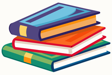 
Books icon, stack of colorful books clipart vector