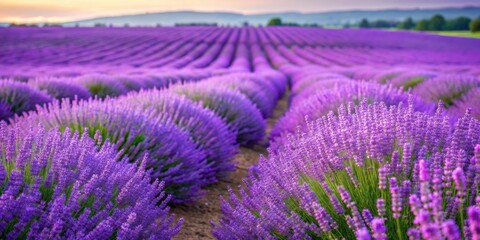Fototapeta premium Lavender purple field of lavender fragrant fields on background, lavender, purple, field, fragrant, flowers, nature, bloom