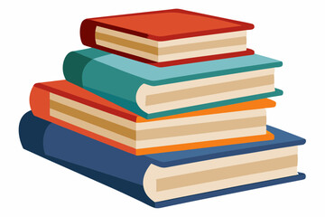 
Books icon, stack of colorful books clipart vector