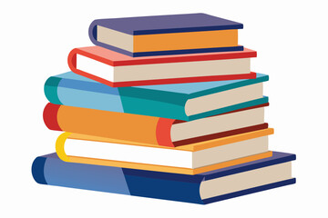 
Books icon, stack of colorful books clipart vector