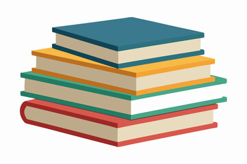 
Books icon, stack of colorful books clipart vector