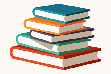 
Books icon, stack of colorful books clipart vector