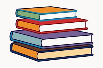 
stack of books vector illustration, Books icon

