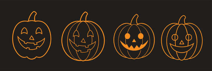 illustration of a set of ้halloween elements