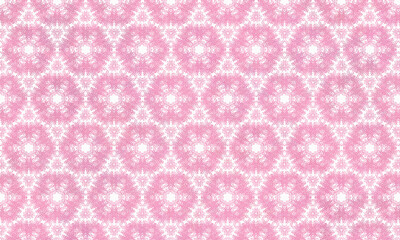 Pink hexagonal flower shape arranged on a white background.