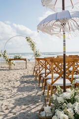 Beach wedding set up