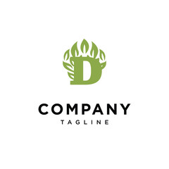 Letter D Leaf Tree logo icon vector