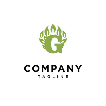 Letter G Leaf Tree logo icon vectorr