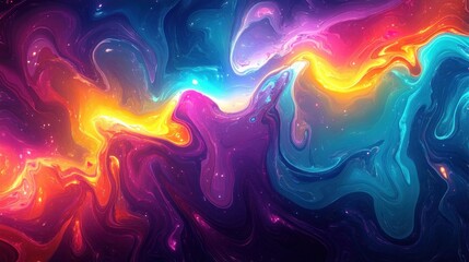 Obraz premium Abstract Swirling Liquid Paint in Vibrant Colors