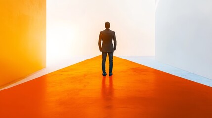 Salesman on arrow points up.