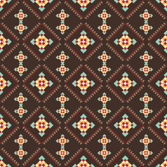Beautiful vintage cross stitch traditional ethnic pattern.floral pixel art embroidery. Elegance background abstract Aztec beautiful seamless pattern for fabric,cloth,dress,carpet,curtain,sarong,batik.