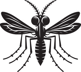 Mosquito Silhouette isolated on white background Minimalist mosquito vector illustration