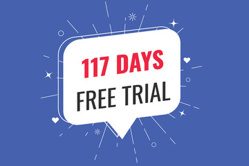117 day free trial banner design. 117 days free banner background
