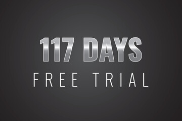 117 day free trial banner design. 117 days free banner background
