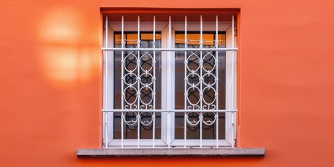 Protective white metal window grill to deter unwanted visitors stylish window safety feature