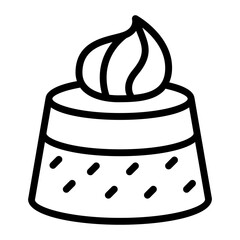 Panna cotta icon in thin line style vector illustration graphic design