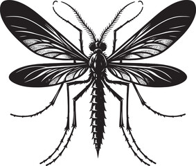 Mosquito Silhouette isolated on white background Minimalist mosquito vector illustration