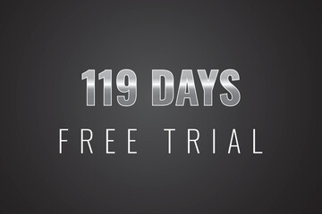 119 day free trial banner design. 119 days free banner background
