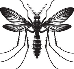 Mosquito Silhouette isolated on white background Minimalist mosquito vector illustration