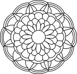 Simple mandala design for coloring. beautiful mandala art for coloring book, mandala design, Vector mandala pattern design with hand drawn