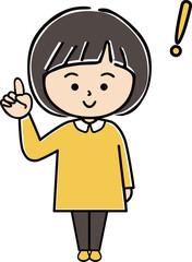 何かをひらめいた女の子