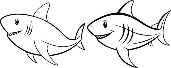 Shark vector art design,