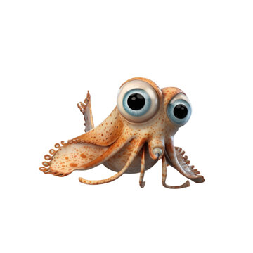 recommend clip art: A cartoon octopus with large eyes and a friendly expression.