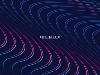 Abstract futuristic dark background with waving gradient design. Realistic 3d wallpaper with luxurious flowing lines. Elegant background for posters, websites, brochures, cards, banners, apps, etc.