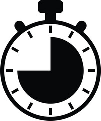 Stopwatch sign for multi purpose. Time remaining symbol.