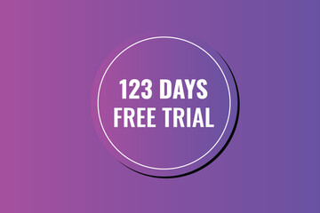 123 day free trial banner design. 123 days free banner background