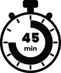 Stopwatch sign for multi purpose. Time remaining symbol.