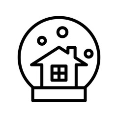 Snow globe icon in thin line style vector illustration graphic design