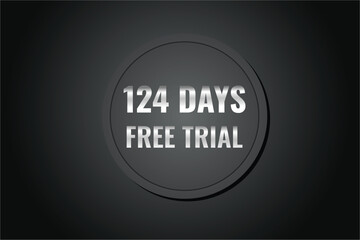 124 day free trial banner design. 124 days free banner background
