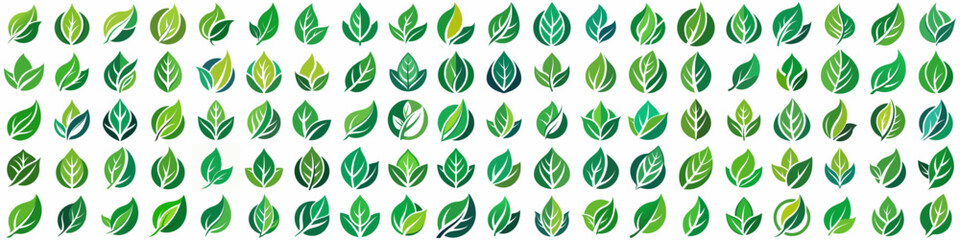 A set of leaf icon logo designs, leaf icon logo bundle