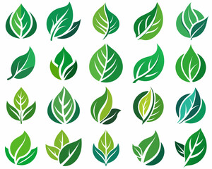 A set of leaf icon logo designs, leaf icon logo bundle