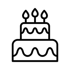 Cake icon in thin line style vector illustration graphic design