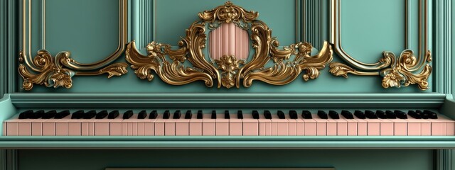 Carousel organ, colorful and ornate with gold accents, under soft carousel lighting