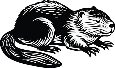 Beaver Lying Down Vector