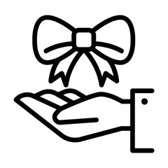 Gift icon in thin line style vector illustration graphic design
