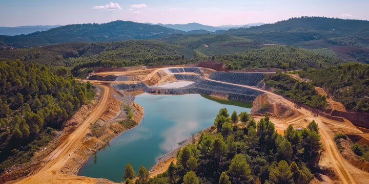 A Tailings Dam Constructed to Safely Store Residuals from Gold Mining