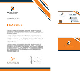 Professional creative letterhead and business card template premium vector