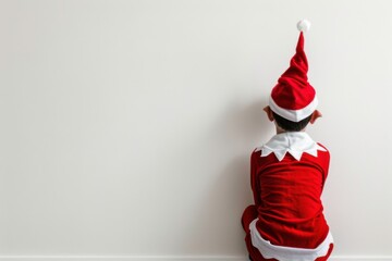 Whimsical depiction of an elf in minimalist style on white background