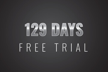 129 day free trial banner design. 129 days free banner background
