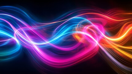 Abstract Intertwined Glowing Lines in Vibrant Colors