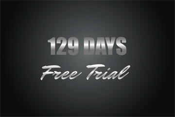 129 day free trial banner design. 129 days free banner background
